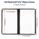 WeChef Menu Covers Pack(40ct) 8-View Plastic 8.5x14