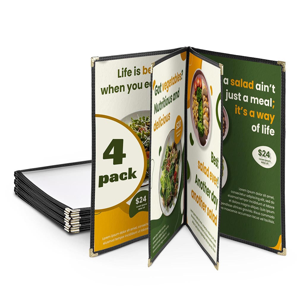 WeChef Menu Covers Pack(4ct) 8-View Plastic 8.5x11