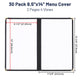 WeChef Menu Covers Pack(30ct) 4-View Plastic 8.5x14