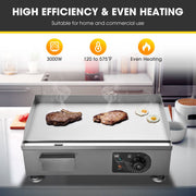 WeChef Griddle Electric Flat Top Grill 22 inch 3,000W 110V