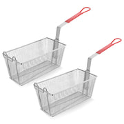 WeChef Commercial Deep Fryer Baskets 2ct/pk 13x6x6 Red