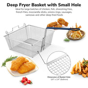 WeChef Large Deep Fry Basket Stainless Steel 13x12x6in