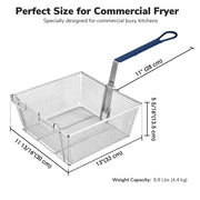 WeChef Large Deep Fry Basket Stainless Steel 13x12x6in