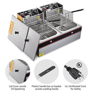 WeChef Commercial Deep Fryer 24L Dual Baskets 110V 5000W