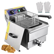 WeChef Commercial Deep Fryer with Drain 12L 110V 1500W