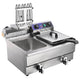 WeChef Commercial Deep Fryer with Drain 24L Dual Baskets 110V 3000W