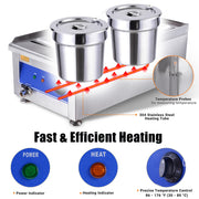 WeChef Food Warmer Soups Chili Steam Warmer 2-Pot