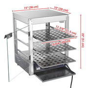 WeChef Commercial Pizza Food Warmer Countertop Display 3 Tier 15x15x20