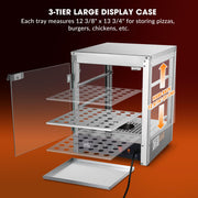 WeChef Commercial Pizza Food Warmer Countertop Display 3 Tier 15x15x20