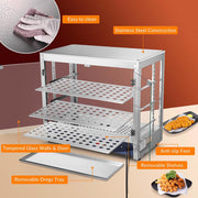 WeChef Commercial Pizza Food Warmer Countertop Display 3 Tier 27x15x24