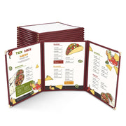 WeChef Menu Covers Pack(30ct) 6-View Plastic 8.5x11 Triple-Fold