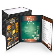 WeChef Menu Covers Pack(30ct) 6-View Plastic 8.5x11 Triple-Fold