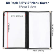 WeChef Menu Covers Pack(60ct) 6-View Plastic 8.5x14