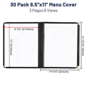 WeChef Menu Covers Pack(30ct) 6-View Plastic 8.5x11