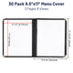 WeChef Menu Covers Pack(30ct) 6-View Plastic 8.5x11