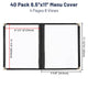 WeChef Menu Covers Pack(40ct) 8-View Plastic 8.5x11