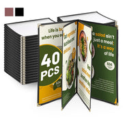 WeChef Menu Covers Pack(40ct) 8-View Plastic 8.5x14