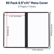 WeChef Menu Covers Pack(60ct) 4-View Plastic 8.5x14