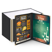 WeChef Menu Covers Pack(30ct) 4-View Plastic 8.5x14