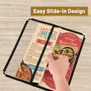 WeChef Menu Covers Pack(30ct) 4-View Plastic 4.25x11