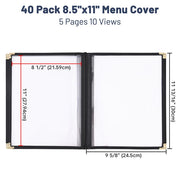 WeChef Menu Covers Pack(40ct) 10-View Plastic 8.5x11