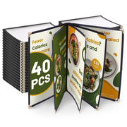 WeChef Menu Covers Pack(40ct) 10-View Plastic 8.5x14