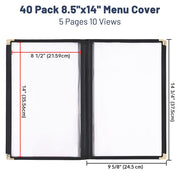 WeChef Menu Covers Pack(40ct) 10-View Plastic 8.5x14