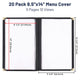 WeChef Menu Covers Pack(20ct) 10-View Plastic 8.5x14