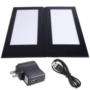 WeChef LED Menu Cover 2-Holder PU Leather 5.5x11in