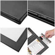 WeChef LED Menu Cover Pack(4ct) 2-Holder PU Leather 5.5x11in