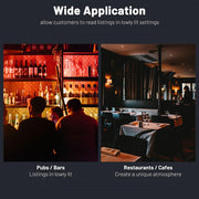 WeChef LED Menu Cover Pack(4ct) 2-Holder PU Leather 5.5x11in