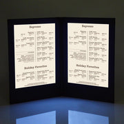 WeChef LED Menu Cover Pack(4ct) 2-Holder PU Leather 8.5x14in