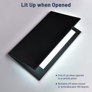 WeChef LED Menu Cover Pack(4ct) 2-Holder PU Leather 8.5x14in