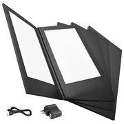 WeChef LED Menu Cover Pack(4ct) 2-Holder PU Leather 8.5x14in