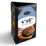 WeChef Table Tent Menu Holder Pack(10ct) 3-Side PU Leather 4x6