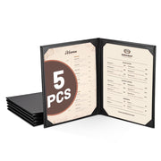 WeChef Menu Covers Pack(5ct) 2-Holder PU Leather 8.5x11