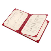 WeChef Menu Covers Pack(10ct) 4-Holder PU Leather 8.5x11, Red