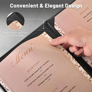 WeChef Menu Covers Pack(10ct) 4-Holder PU Leather 8.5x14