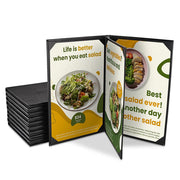 WeChef Menu Covers Pack(10ct) 4-Holder PU Leather 8.5x14