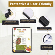 WeChef Menu Covers Pack(30ct) 2-View Plastic PU Leather Trim 8.5x11in