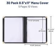 WeChef Menu Covers Pack(30ct) 10-View Plastic 8.5x11