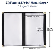 WeChef Menu Covers Pack(30ct) 14-View Plastic 8.5x14