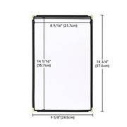 WeChef Menu Covers Pack(30ct) 2-View Plastic PU Leather Trim 8.5x14in