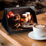 WeChef Table Tent Menu Holder Pack(5ct) 3-Side PU Leather 5x7