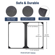 WeChef Menu Covers Pack(5ct) 2-Holder PU Leather 8.5x14