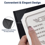 WeChef Menu Covers Pack(5ct) 2-Holder PU Leather 8.5x14