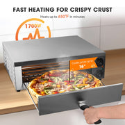 WeChef 16 in. Electric Pizza Oven Stainless Steel up to 650℉